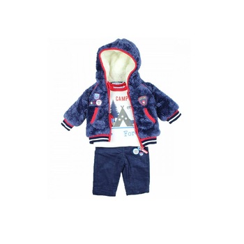 Set 3 piese bebe, jacheta, pulover si pantalonasi, Tom Kids, vatuit,Bleumarin Set 3 piese bebe, jacheta, pulover si pantalonasi, Tom Kids, vatuit,Bleumarin