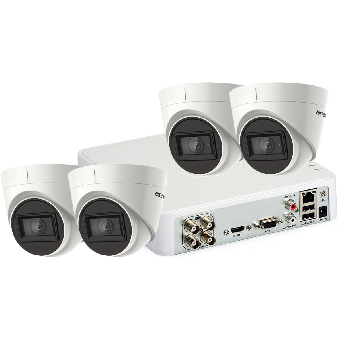 Sistem supraveghere Hikvision 4 camere de interior 5MP(2k+), IR 30m, microfon incorporat