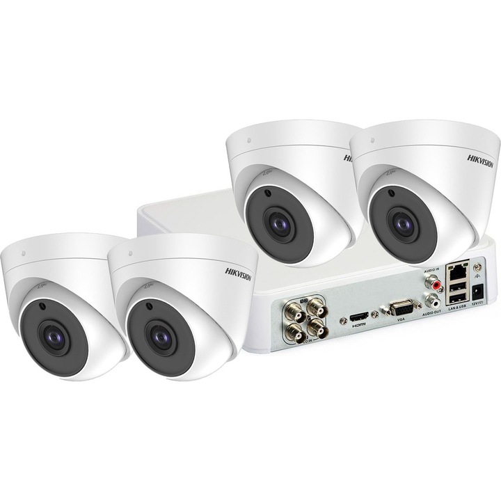 Sistem supraveghere video 4 camere de interior Hikvision 5MP(2K+), IR 20M