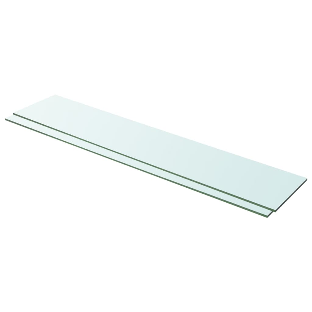 Set de 2 rafturi de sticla, vidaXL, Sticla, 100 x 20 cm, Transparent