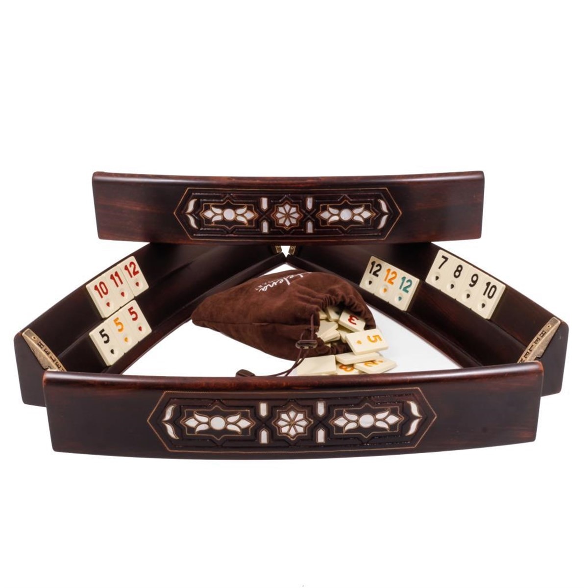 Joc de remi din lemn masiv semirotund. 4530