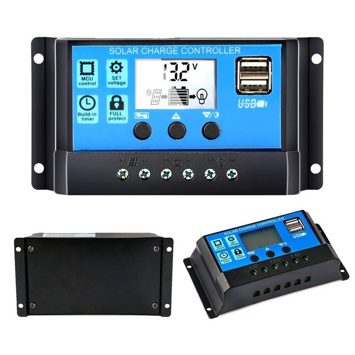 Соларен контролер Energon solar60А , черен , 12v - 24v , USB порт