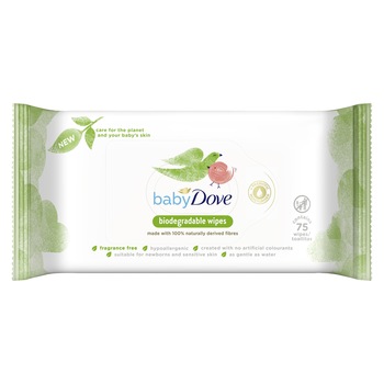 Servetele umede Baby Dove biodegradabile, 75 buc Servetele umede Baby Dove biodegradabile, 75 buc