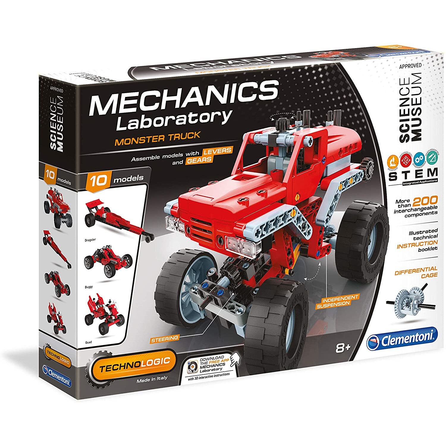 Set constructii 10 in 1, Mechanics Laboratory, Monster Truck, 200 piese