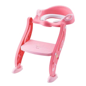 Reductor pentru toaleta cu scarita Little Mom Pink Reductor pentru toaleta cu scarita Little Mom Pink