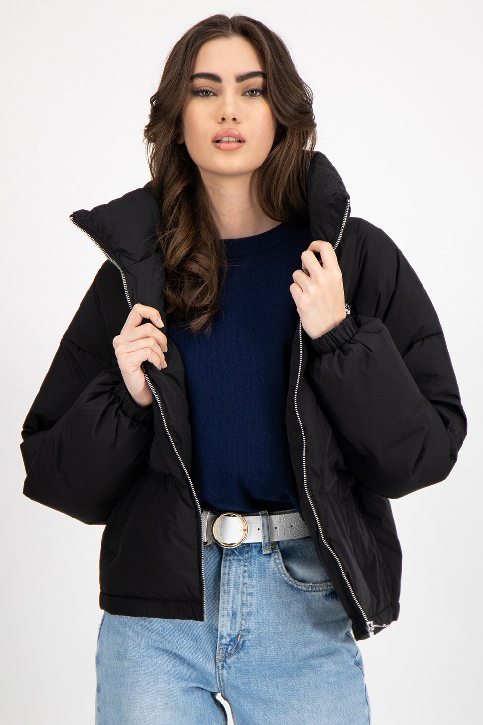 United Colors of Benetton, Geaca lejera cu umplutura de puf, Negru