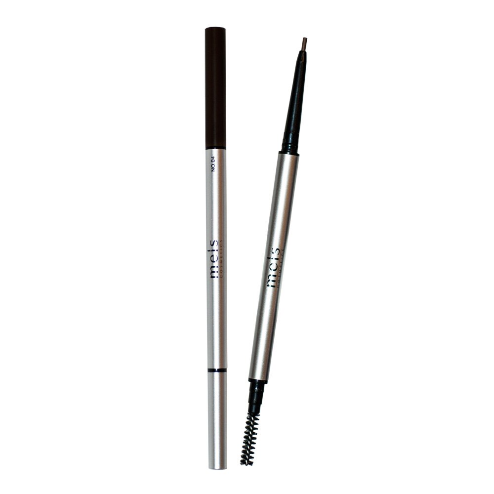 Creion pentru sprancene Meis Cosmetics double-pen Natural eyebrow pen, black, 0.1 g