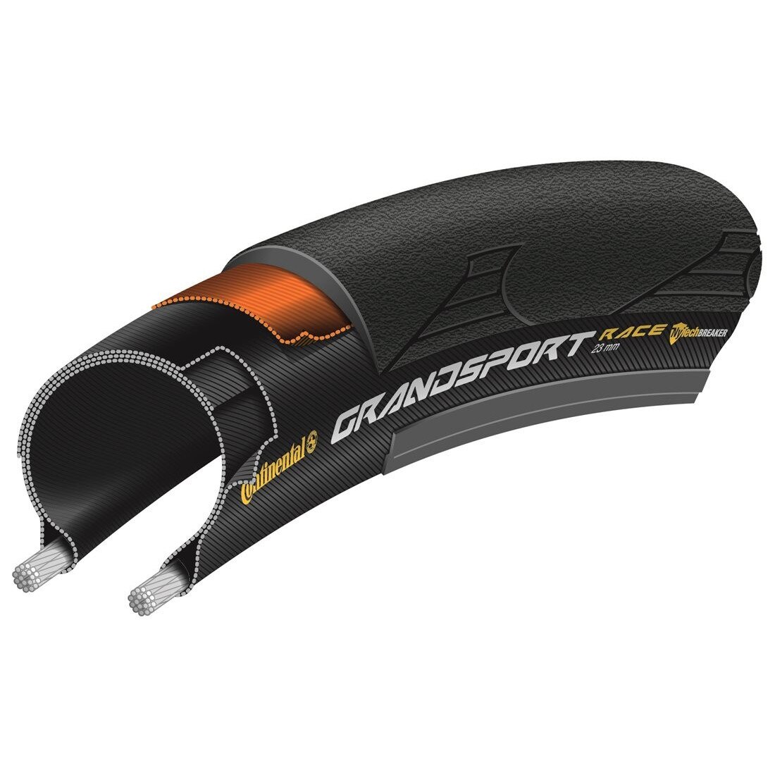Cauciuc bicicleta pliabil Continental Grand Sport Race 23-622 negru