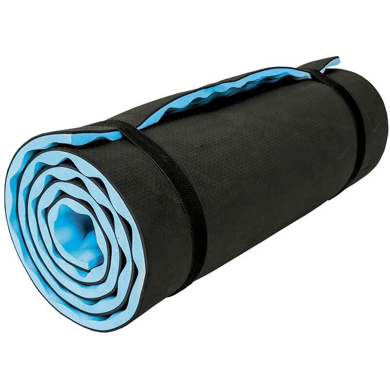 Saltea 2 straturi antrenament si camping, Spokey Squat, 50 x 180 x 1.2 cm, negru / albastru