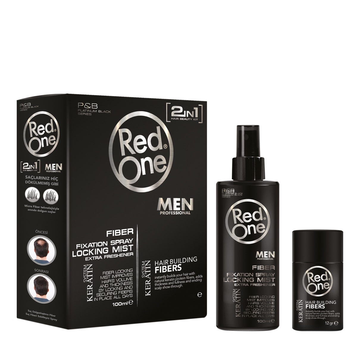 Pachet Redone: Fixativ, 100 ml + Volume fiber black, 12 gr