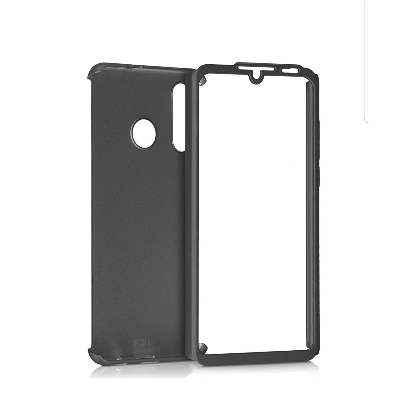 Husa Full Cover 360° (fata + spate + folie sticla) compatibila Huawei P30 Lite din plastic, Black Matte