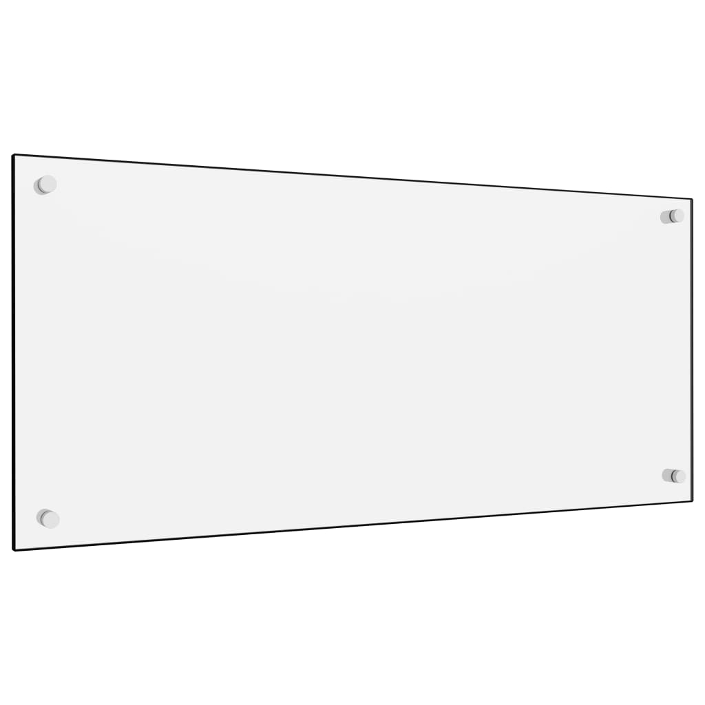 Panou antistropi pentru bucatarie, vidaXL, Sticla, 90 x 40 cm, Alb