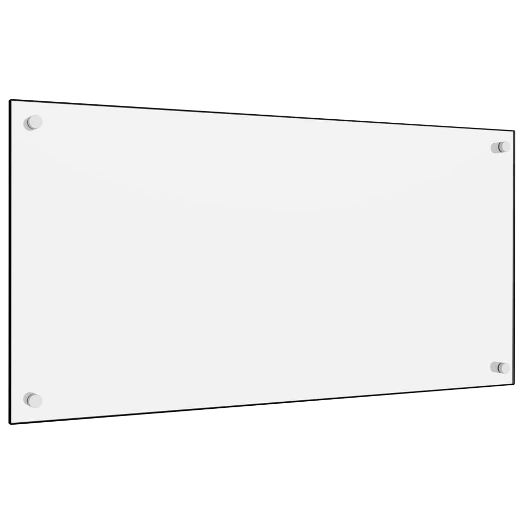 Panou antistropi pentru bucatarie, vidaXL, Sticla, 80 x 40 cm, Alb