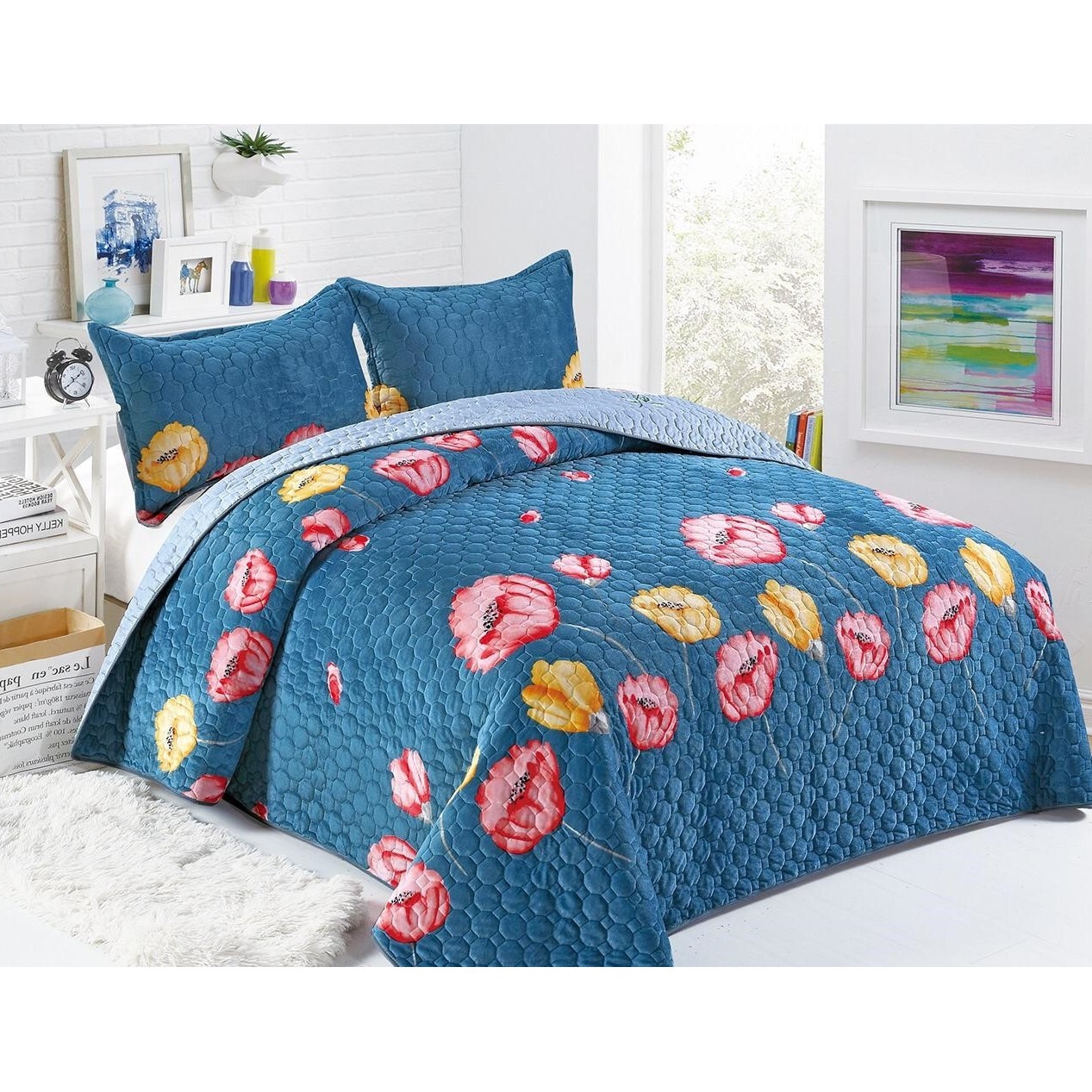 Set 3 piese, cuvertura de pat dublu si doua fete de perna - CC8