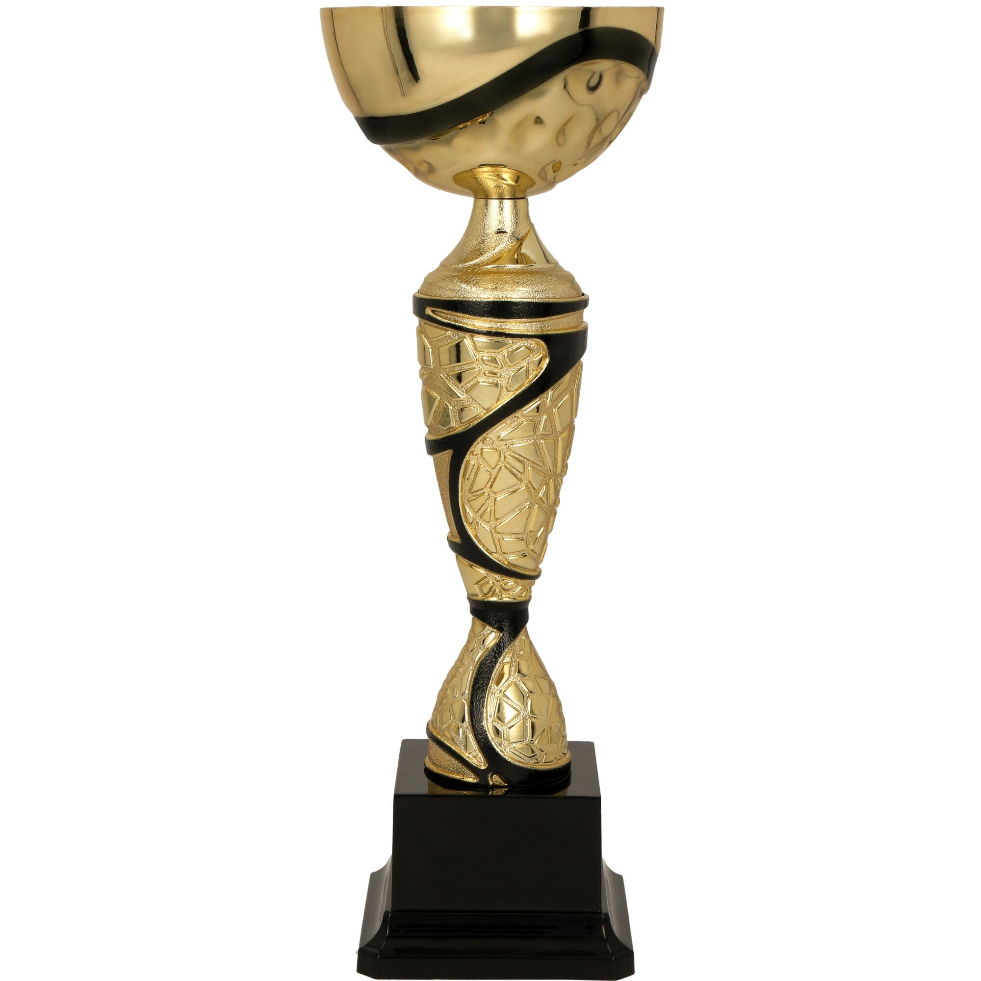 Cupa auriu cu negru Nodi BK,26 cm cu piedestal din plastic negru