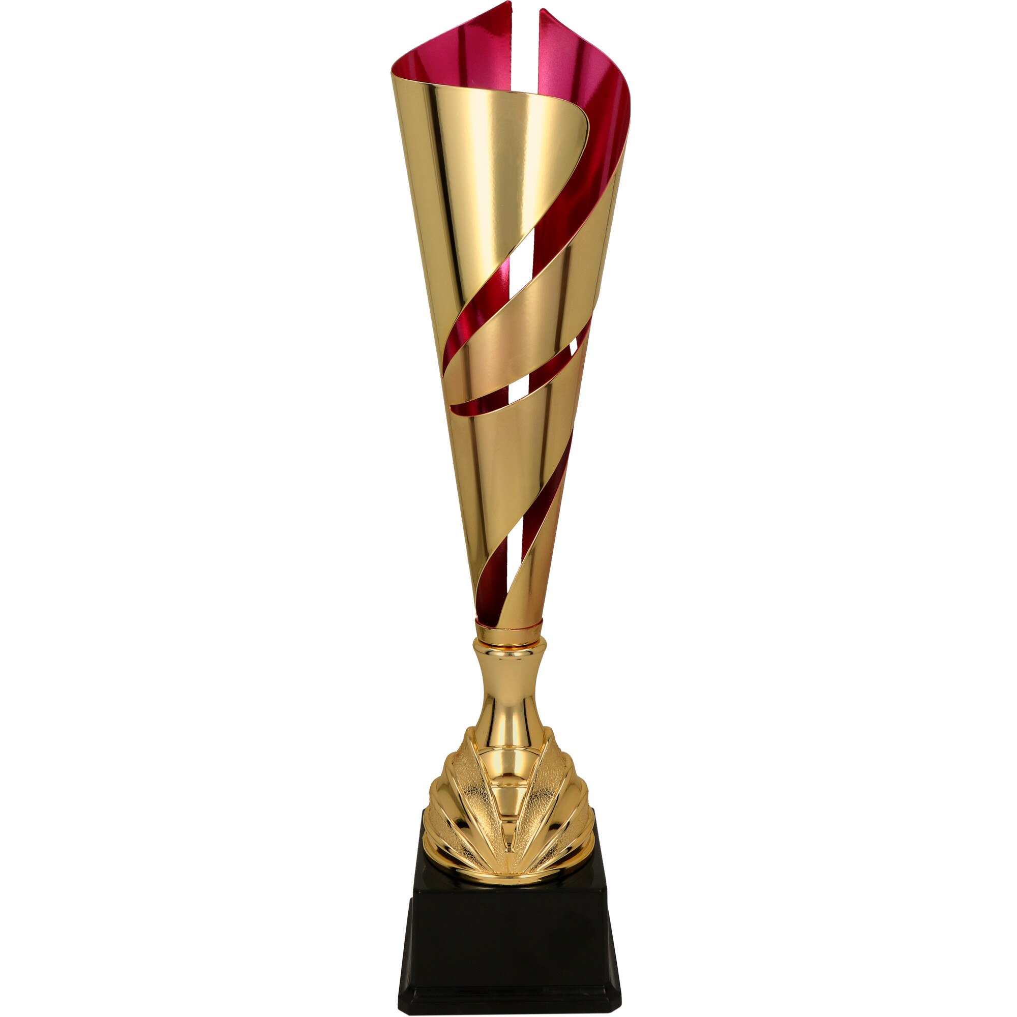 Cupa Cidri,auriu/rosu,44 cm cu piedestal din plastic negru.
