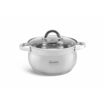 Oala inox Edenberg, cu capac din sticla, 5.1L, EB3726 Oala inox Edenberg, cu capac din sticla, 5.1L, EB3726