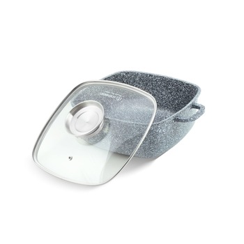 Oala Edenberg din aluminiu presat, cu capac din sticla, 4.4L, EB8002 Oala Edenberg din aluminiu presat, cu capac din sticla, 4.4L, EB8002