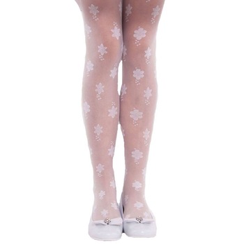 Ciorapi cu chilot, Alicja, flori albe Ciorapi cu chilot, Alicja, flori albe