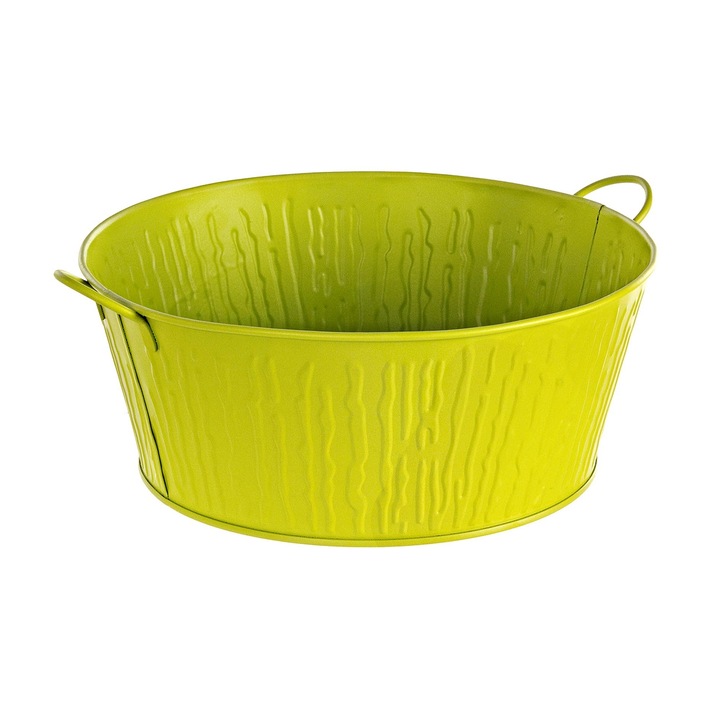 Ghiveci pentru flori metal verde Ø 33 cm x 13h