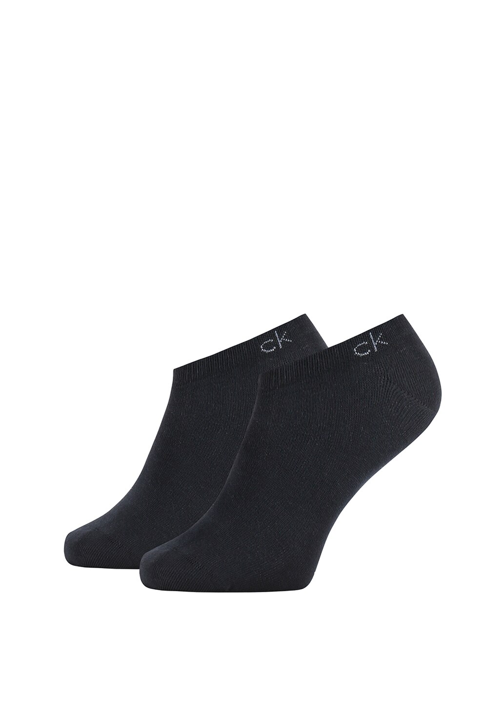 CALVIN KLEIN, Set de sosete scurte cu logo - 2 perechi, Negru/Bleumarin inchis, 39-42