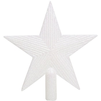 Varf de Brad, New Line, model Stea Glitter, 22 cm, Alb Varf de Brad, New Line, model Stea Glitter, 22 cm, Alb