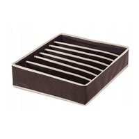 Organizator pliabil SPRINGOS, pentru sertar cu 7 compartimente pentru sosete/cravate/curele/lenjerie, 30 x 30 x 10cm, maro