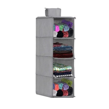 Raft suspendat pliabil SPRINGOS, organizator vertical cu 4 compartimente, 30 x 30 x 80cm, gri Raft suspendat pliabil SPRINGOS, organizator vertical cu 4 compartimente, 30 x 30 x 80cm, gri