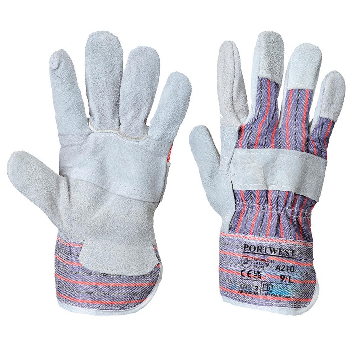 Manusi din piele, gri, XL, Portwest
