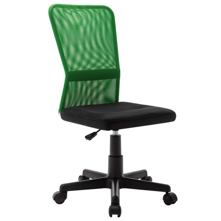 Scaun de birou vidaXL, negru si verde, 44x52x100 cm, plasa textila, 6 kg