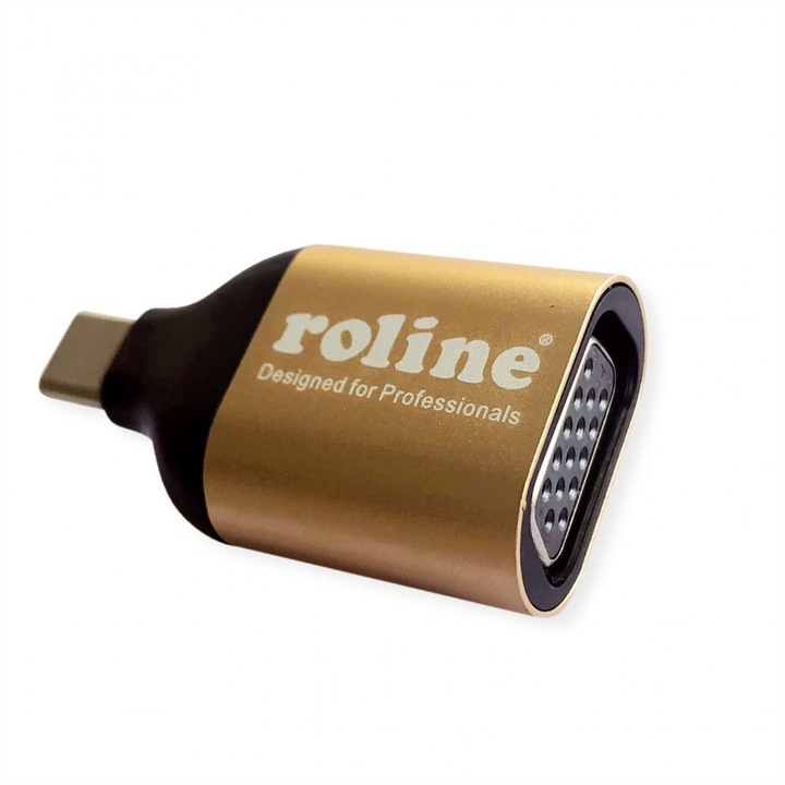 Gold Usb-C adapter VGA TM-hez, Roline 12.03.3233