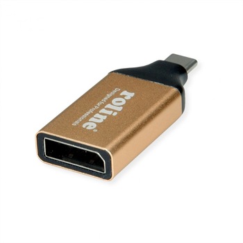 Adaptor Gold Usb-C la Displayport 1.2 T-M, Roline 12.03.3232 Adaptor Gold Usb-C la Displayport 1.2 T-M, Roline 12.03.3232