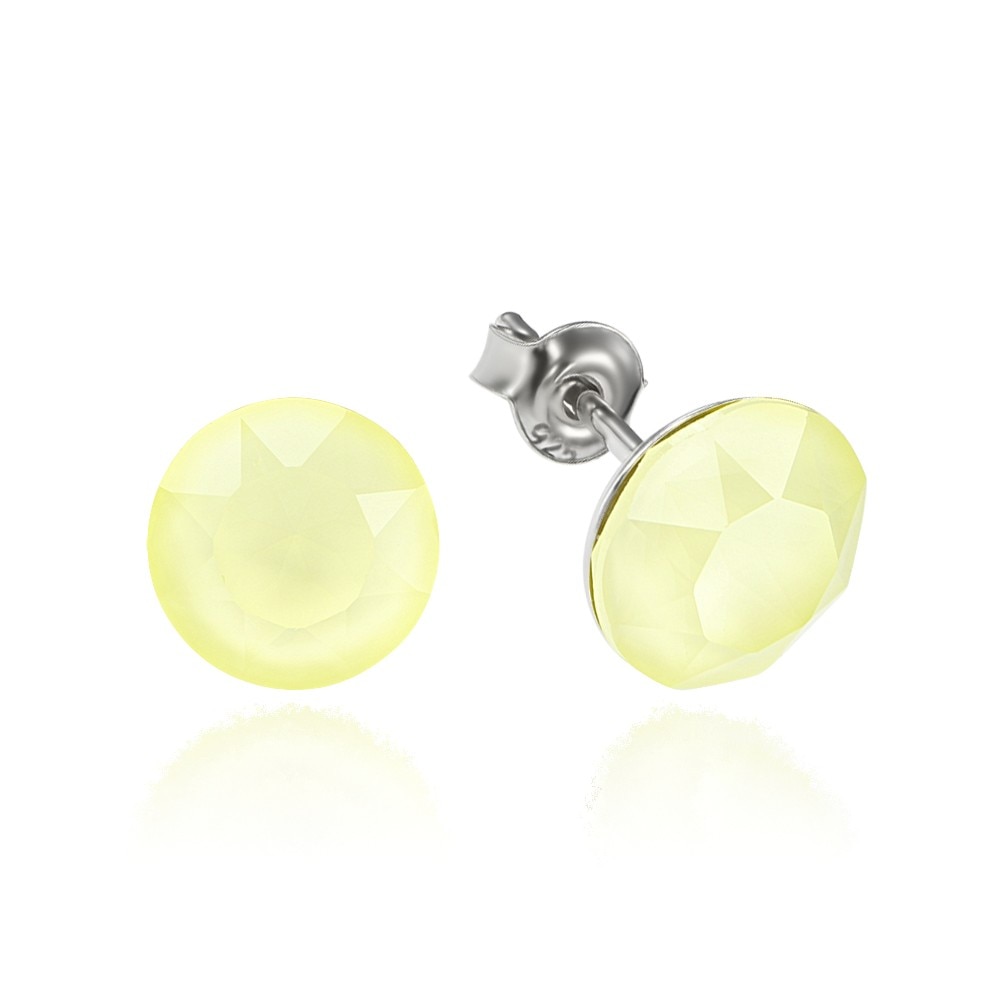 Cercei Argint 925 placat cu rodiu cu cristale Swarovski® Xirius Powder Yellow 8mm Surub