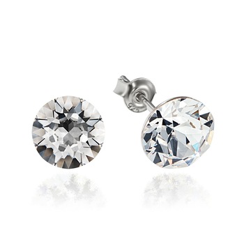 Cercei Argint 925 placat cu rodiu cu cristale Swarovski® Xirius Crystal Clear 8mm Surub Cercei Argint 925 placat cu rodiu cu cristale Swarovski® Xirius Crystal Clear 8mm Surub