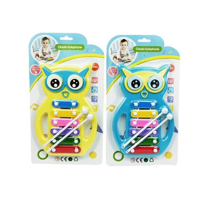 Magic Toys 4289183 Bagoly alakú 6 billentyűs xilofon játékhangszer kétféle színben