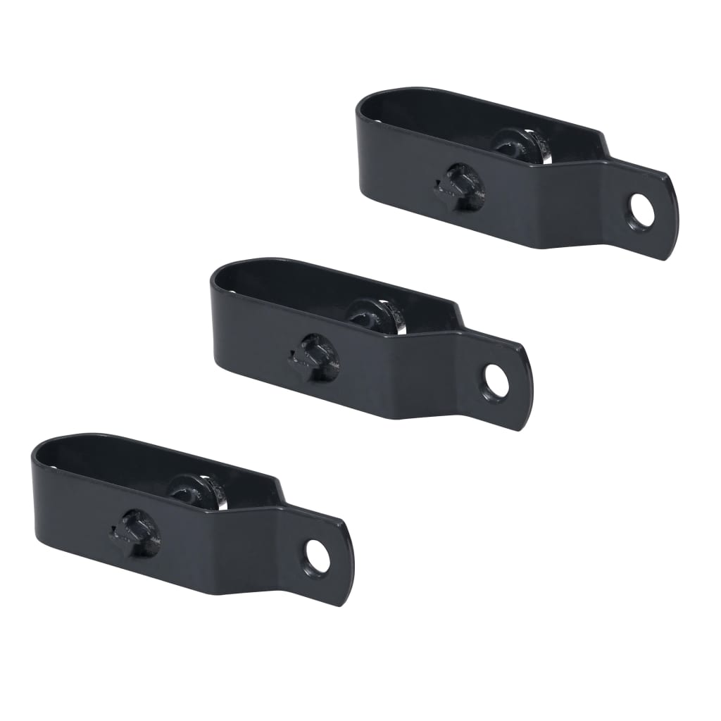Set 3 dispozitive tensionare sarma gard, vidaXL, Otel, 100 mm, 100 x 28 x 22 cm, Negru