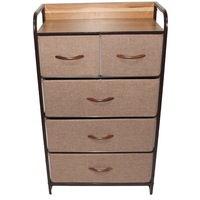 comoda cu 5 sertare material textil cadru metalic blat mdf 58 x 29 x 99 cm grunberg tb87 crem imagen 23_0_
0