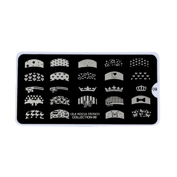 Matrita stampila unghii, Lila Rossa, French Collection, model mic, 6x12 cm, 09 Matrita stampila unghii, Lila Rossa, French Collection, model mic, 6x12 cm, 09