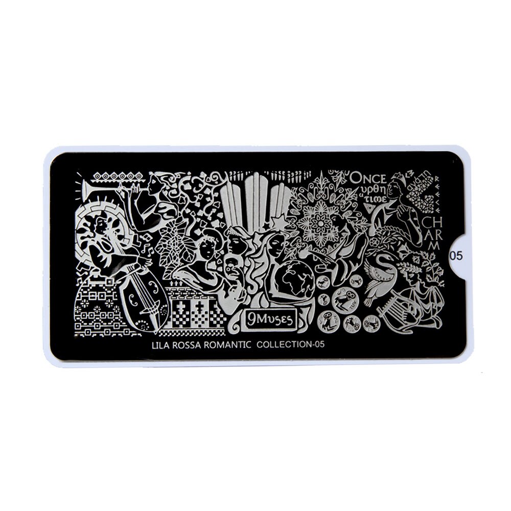 Matrita stampila unghii, Lila Rossa, Romantic Collection, model mic, 6x12 cm, 05
