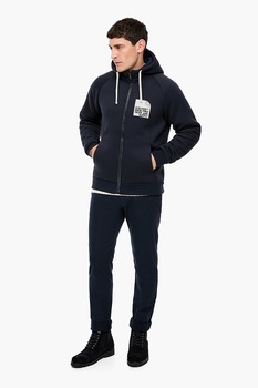 s.Oliver, Hanorac cu fermoar si buzunare, Bleumarin inchis, S s.Oliver, Hanorac cu fermoar si buzunare, Bleumarin inchis, S