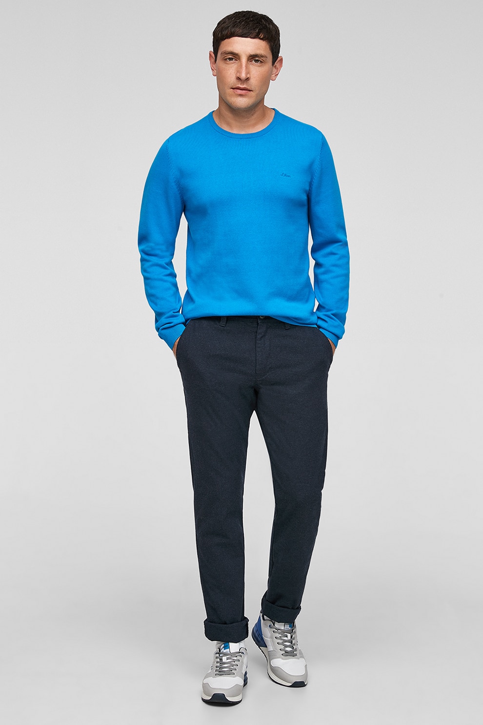 s.Oliver, Pantaloni slim fit Austin, Bleumarin inchis