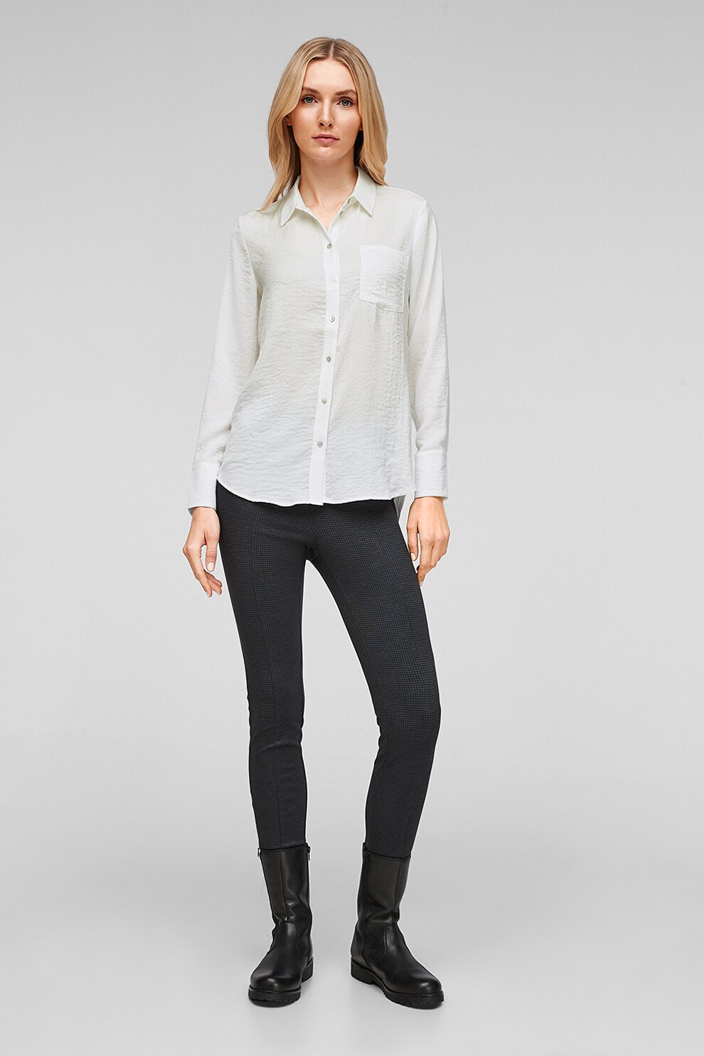 s.Oliver, Camasa cu maneci lungi, Alb