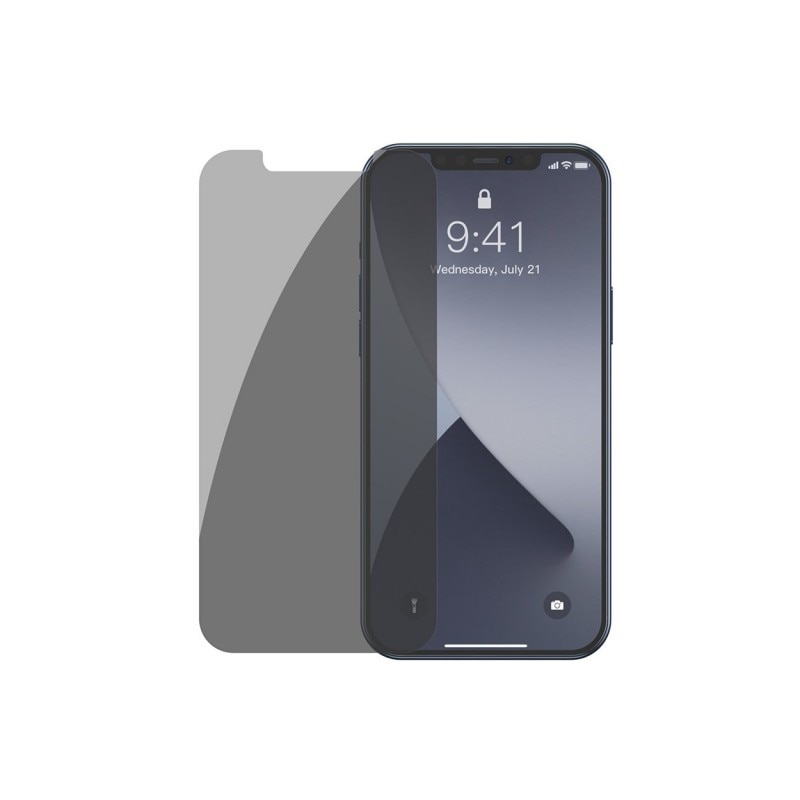 Set 2 X Folie Sticla Securizata Premium Baseus Pentru iPhone 12 Pro Max, Privacy Fara Rama -sgapiph67n-lk02