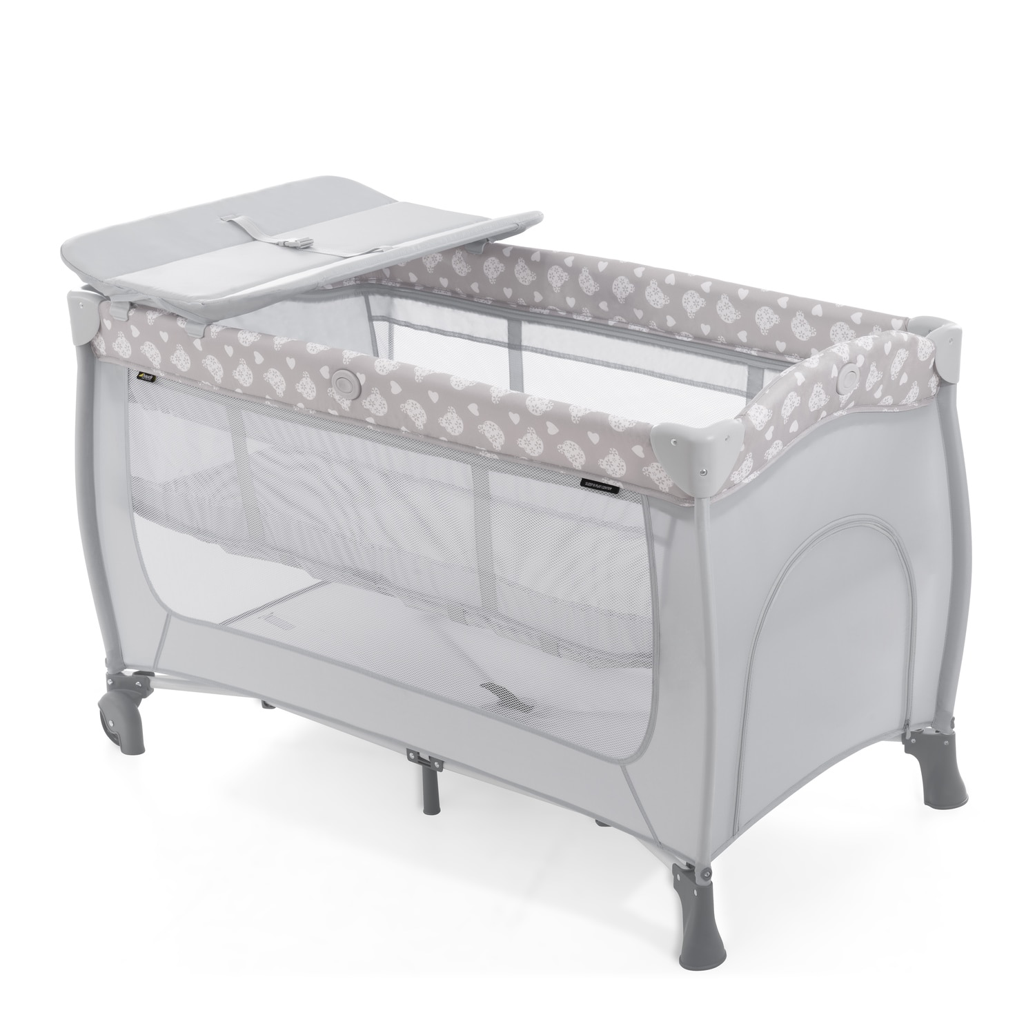 Pat Pliabil Hauck Sleep'n Play Center Teddy Grey, Gri, 125 x 68,5 x 82 cm