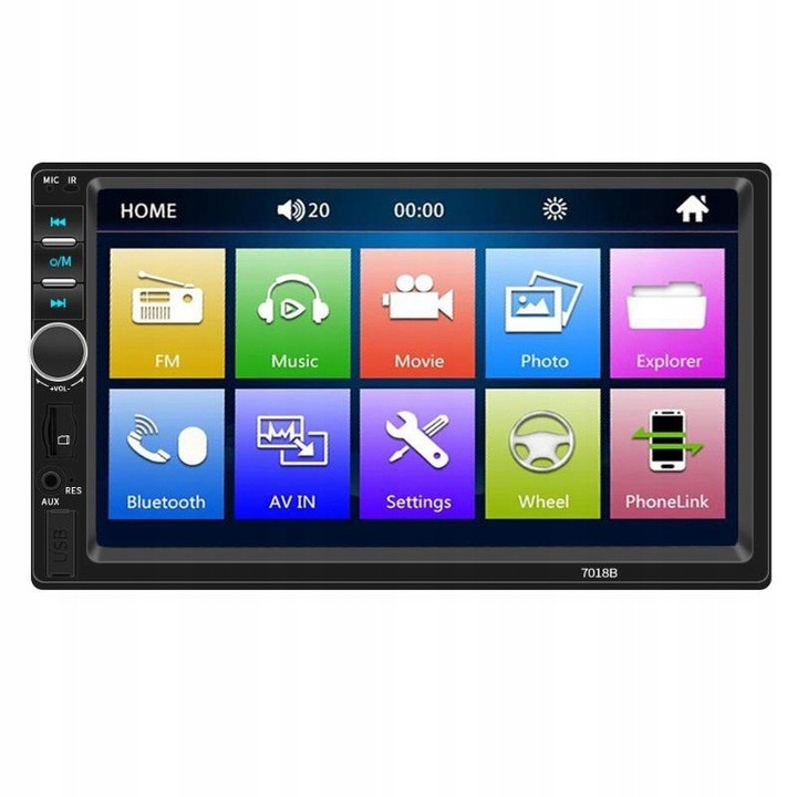 Автомобилен плейър Farrot 7018B, 2DiN, черен, FM радио, Навигация, Камера за задно виждане, MirrorLink, Mp5, 7'' Екран, Bluetooth, Тъчскрийн, Divix, AVI, USB, SD Card, AUX