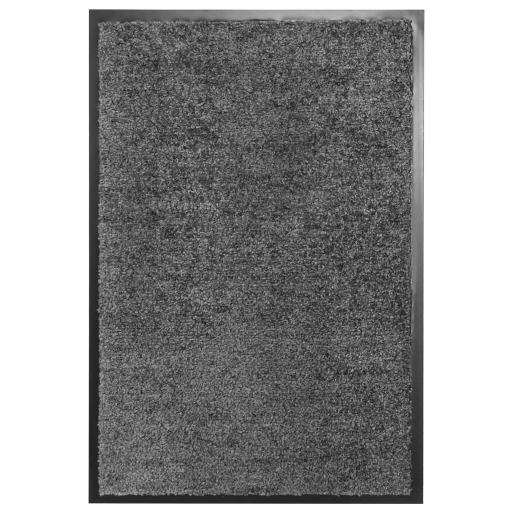 Covoras de usa lavabil, vidaXL, Tesatura, 40 x 60 cm, Antracit