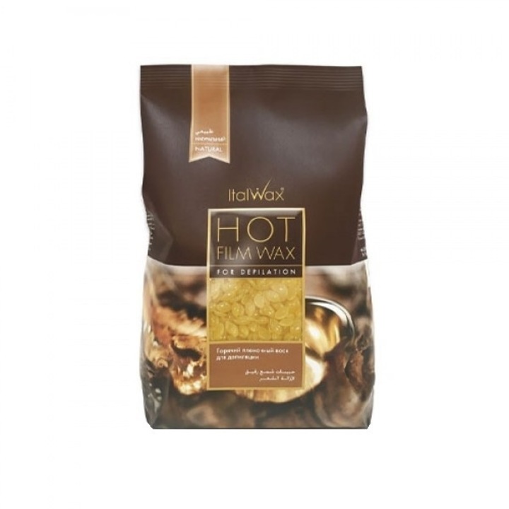 Ceara de Epilat Italwax Hot film Wax Naturala, Granule Elastice, Aplicare Fara Hartie, Potrivita pentru piele sensibila, 1 kg