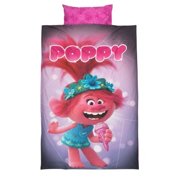 Lenjerii de pat 1 persoana, Zola®, Disney, Trolls, 140x200 cm Lenjerii de pat 1 persoana, Zola®, Disney, Trolls, 140x200 cm
