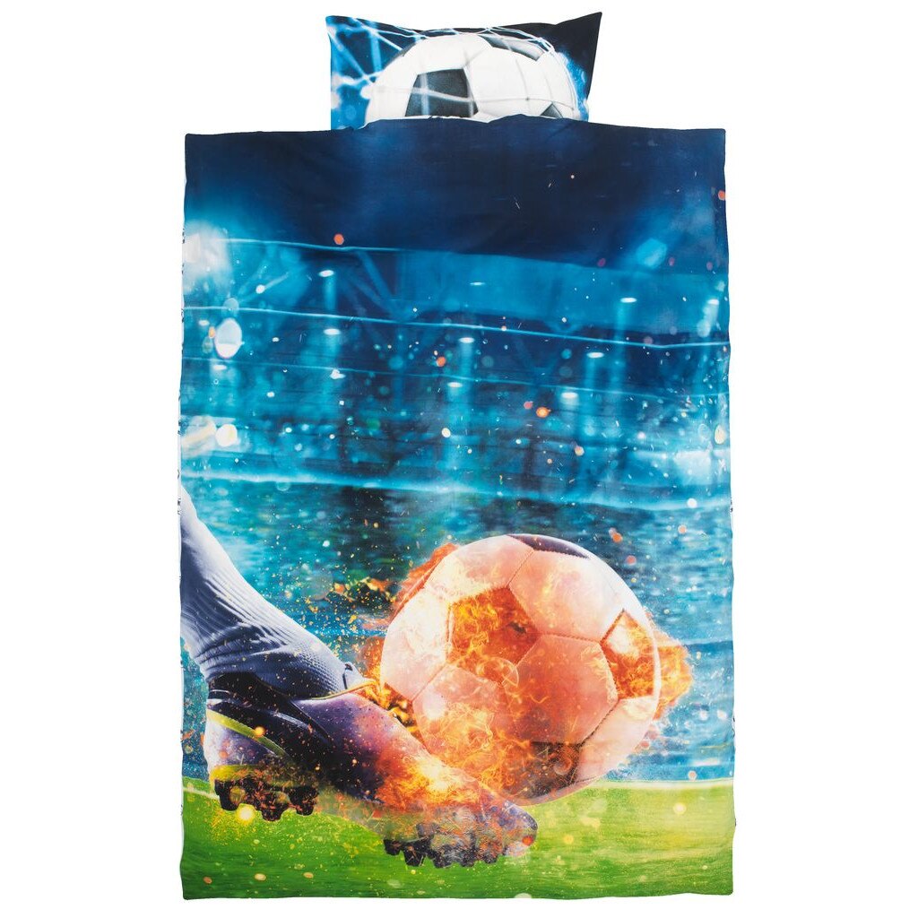 Lenjerii de pat 1 persoana, Zola®, Fotbal, 140x200 cm