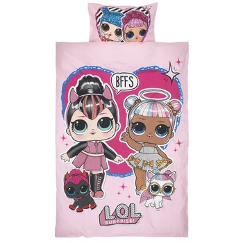 Lenjerii de pat 1 persoana, Zola®, Disney, Lol Surprise, 140x200 cm Lenjerii de pat 1 persoana, Zola®, Disney, Lol Surprise, 140x200 cm